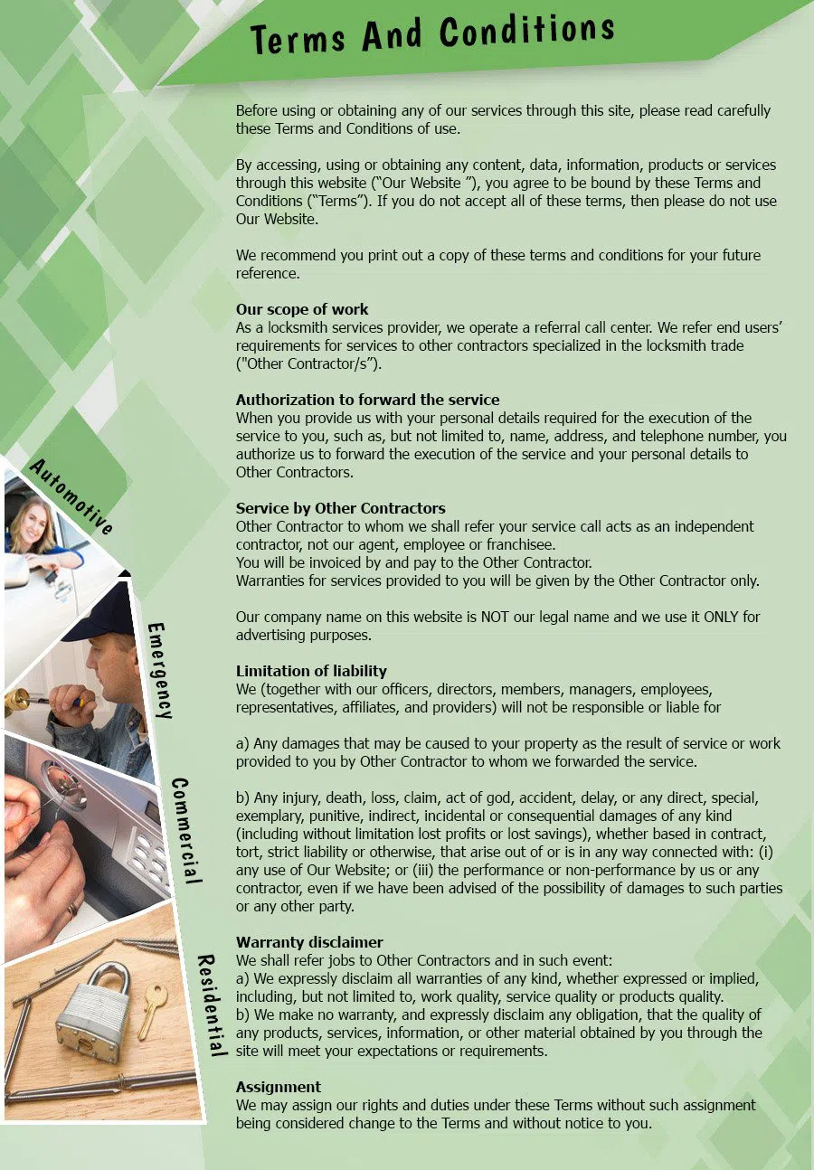 Lock Safe Services Lynnwood, WA 425-749-3865 - TermsAndConditions-2